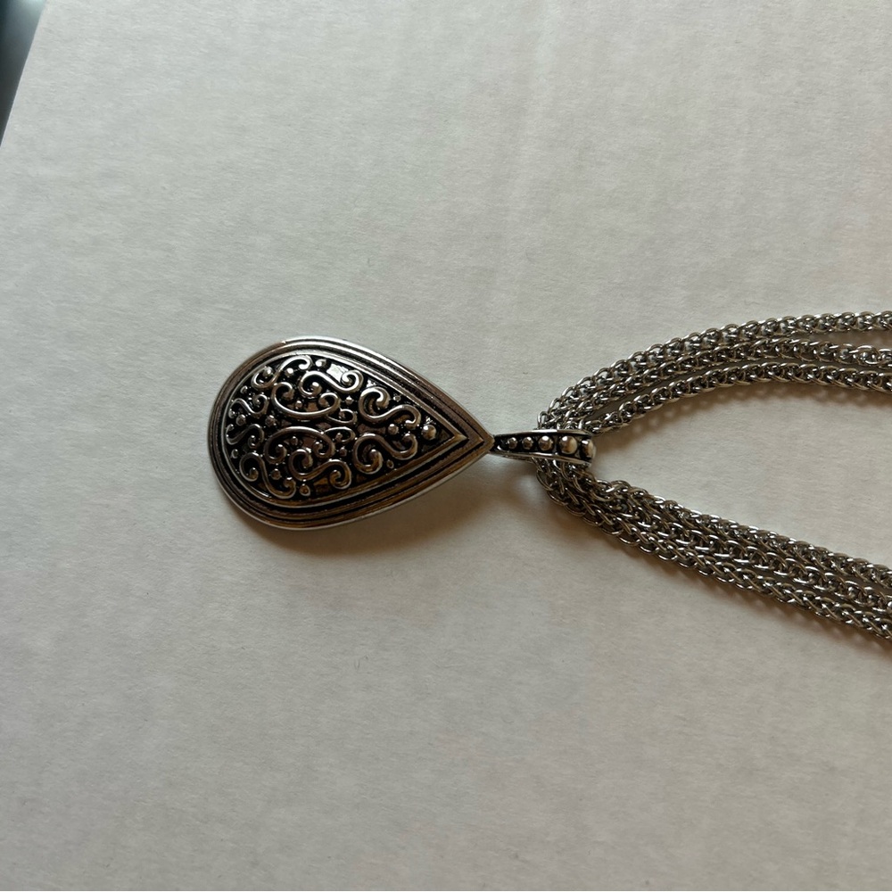 Lia Sophia Silver Multi-Strand Pendant Necklace